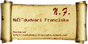 Nádudvari Franciska névjegykártya